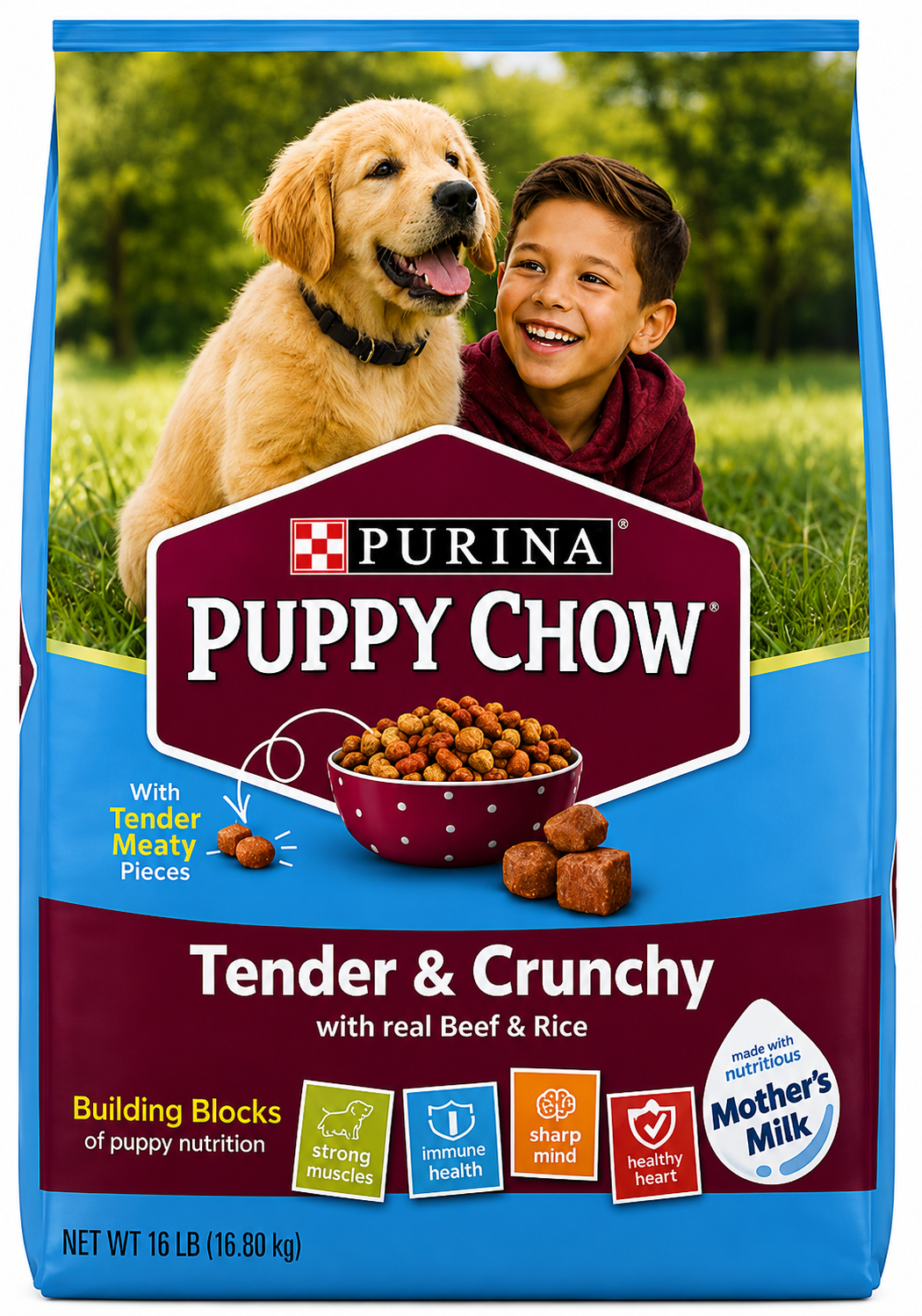 Puppy Chow High Protein Beef Dry Dog Food – 15 lb