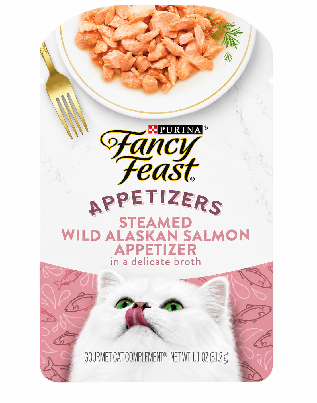 Appetizers Wet Cat Food, Steamed Alaskan Salmon, 1.1 oz Trays, 10 Pack