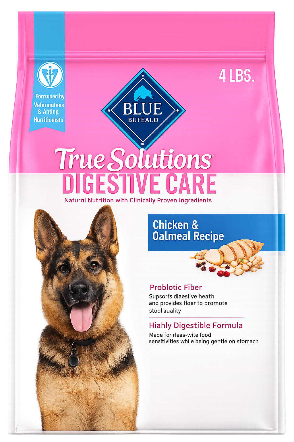 Natural Dry Dog Food for Digestive Care with Chicken, 4-lb Bag