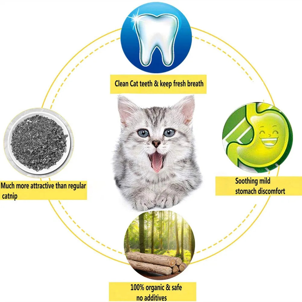 15-Piece Natural Silvervine Cat Chew Stick Set