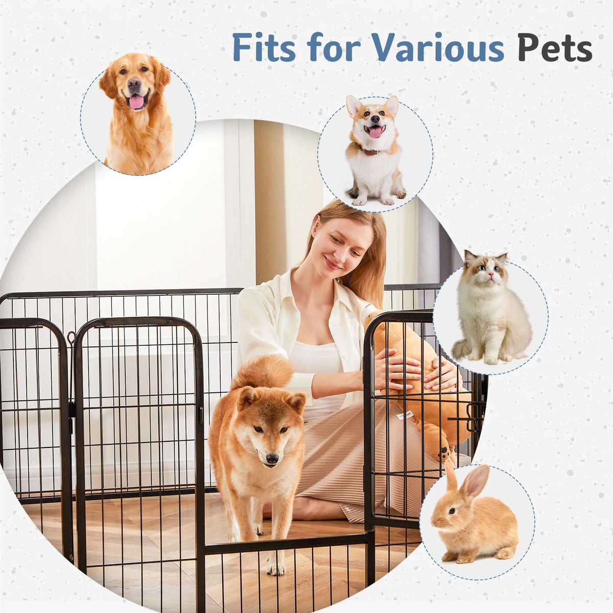 16-Panel Foldable Pet Playpen