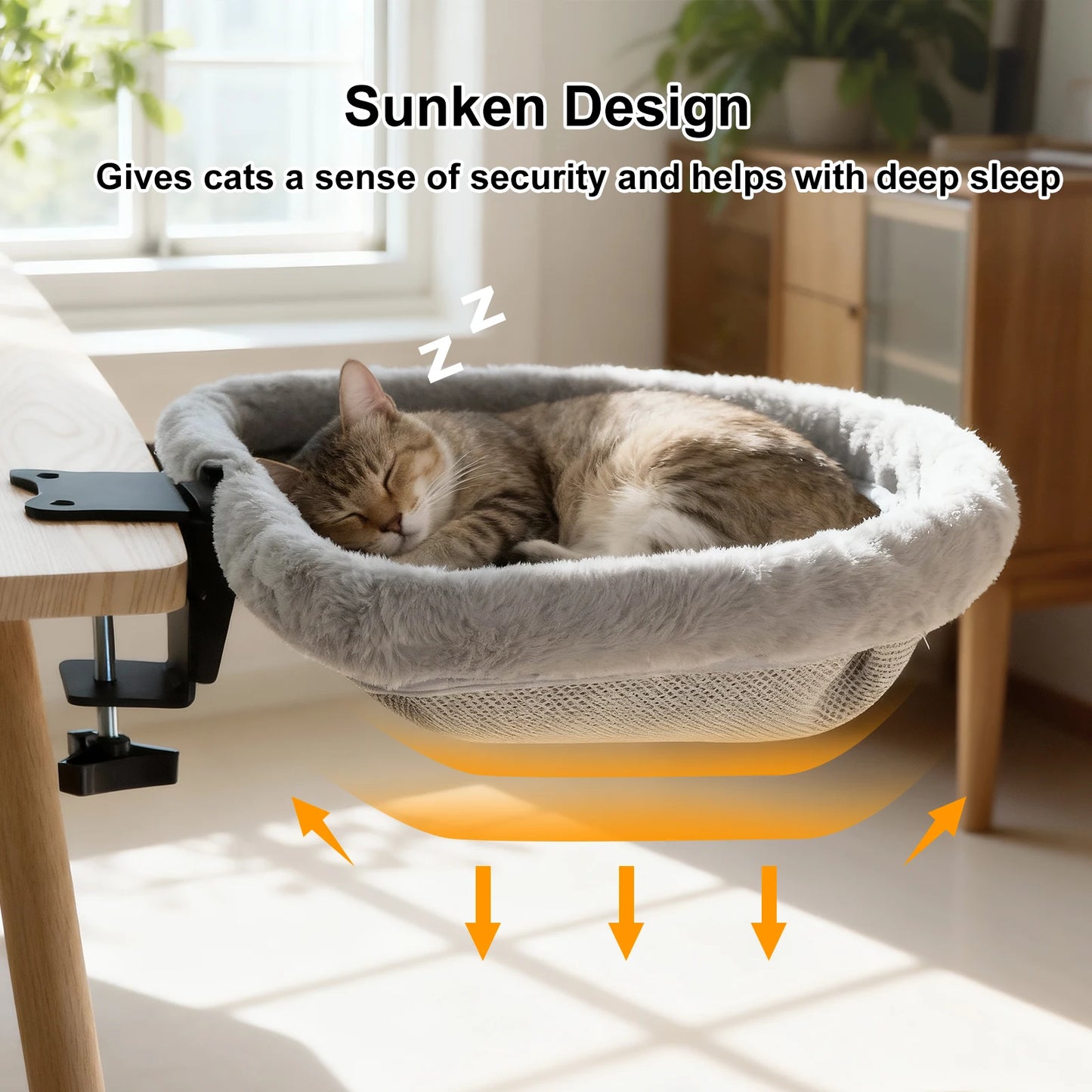 Foldable Cat Desk Hammock Bed