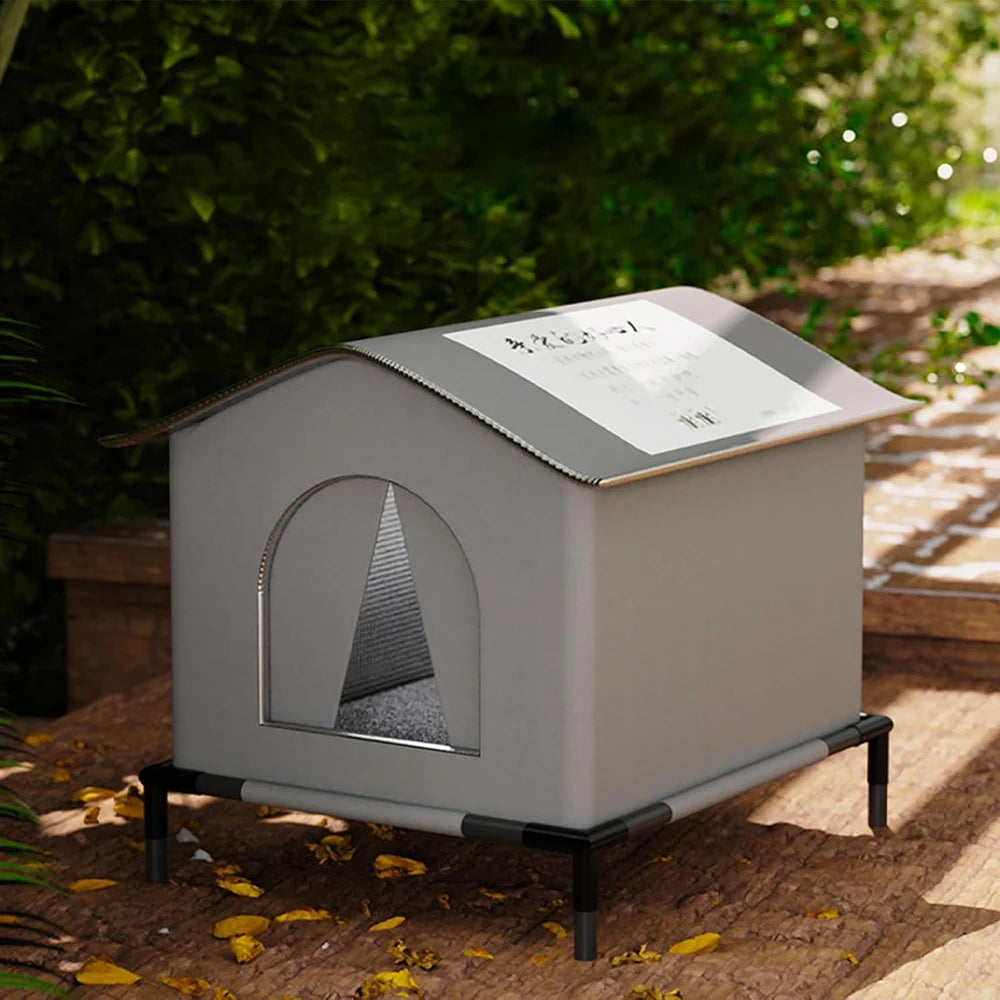 Waterproof Outdoor Cat House with Mat