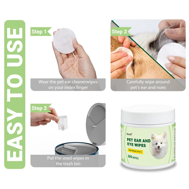 Pet Eye & Ear Cleaning Wipes (200 pcs)