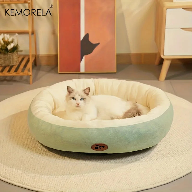 Cozy Plush Oval Pet Bed for Dogs & Cats