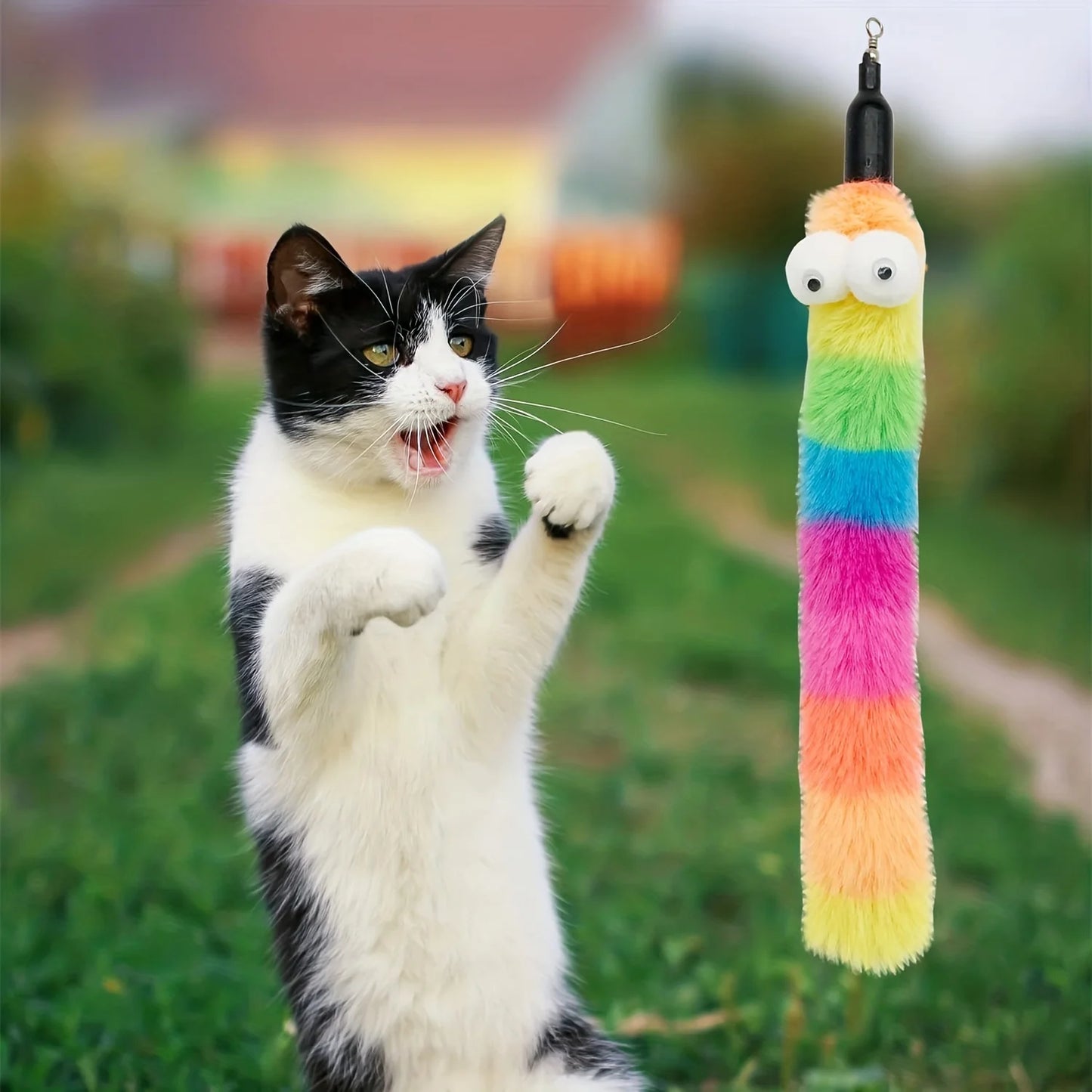 9-Piece Interactive Cat Feather Wand Toy Set