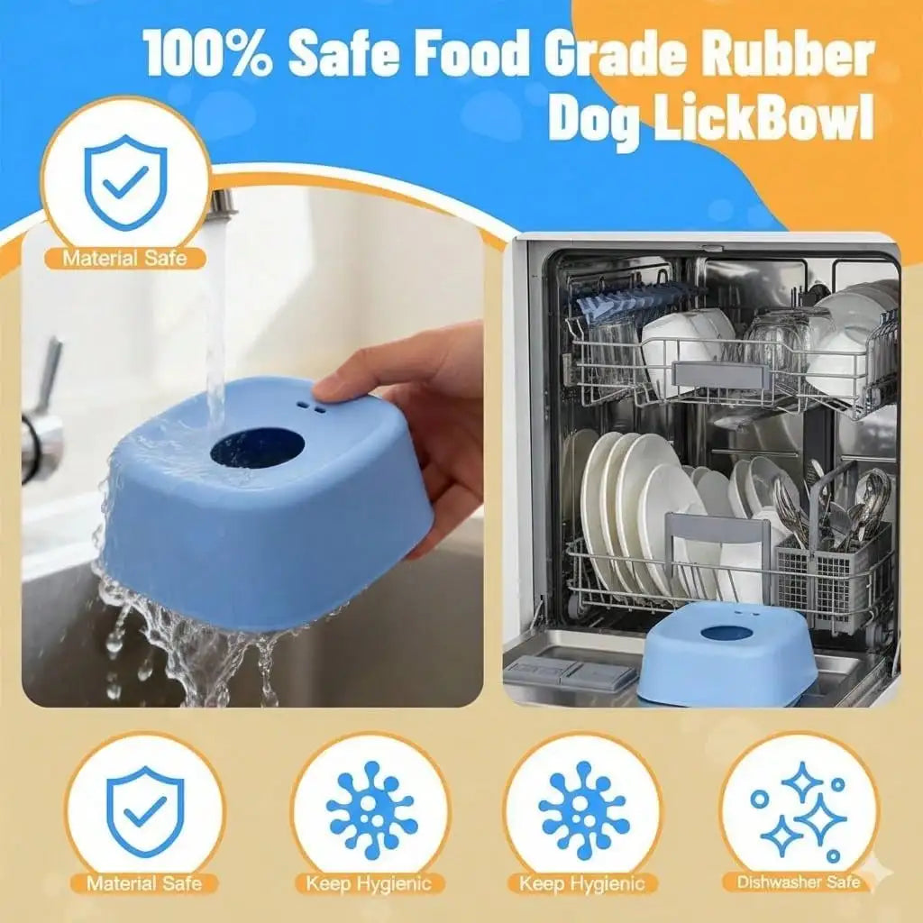 Silicone Slow Feeder Lick Bowl with Rolling Ball