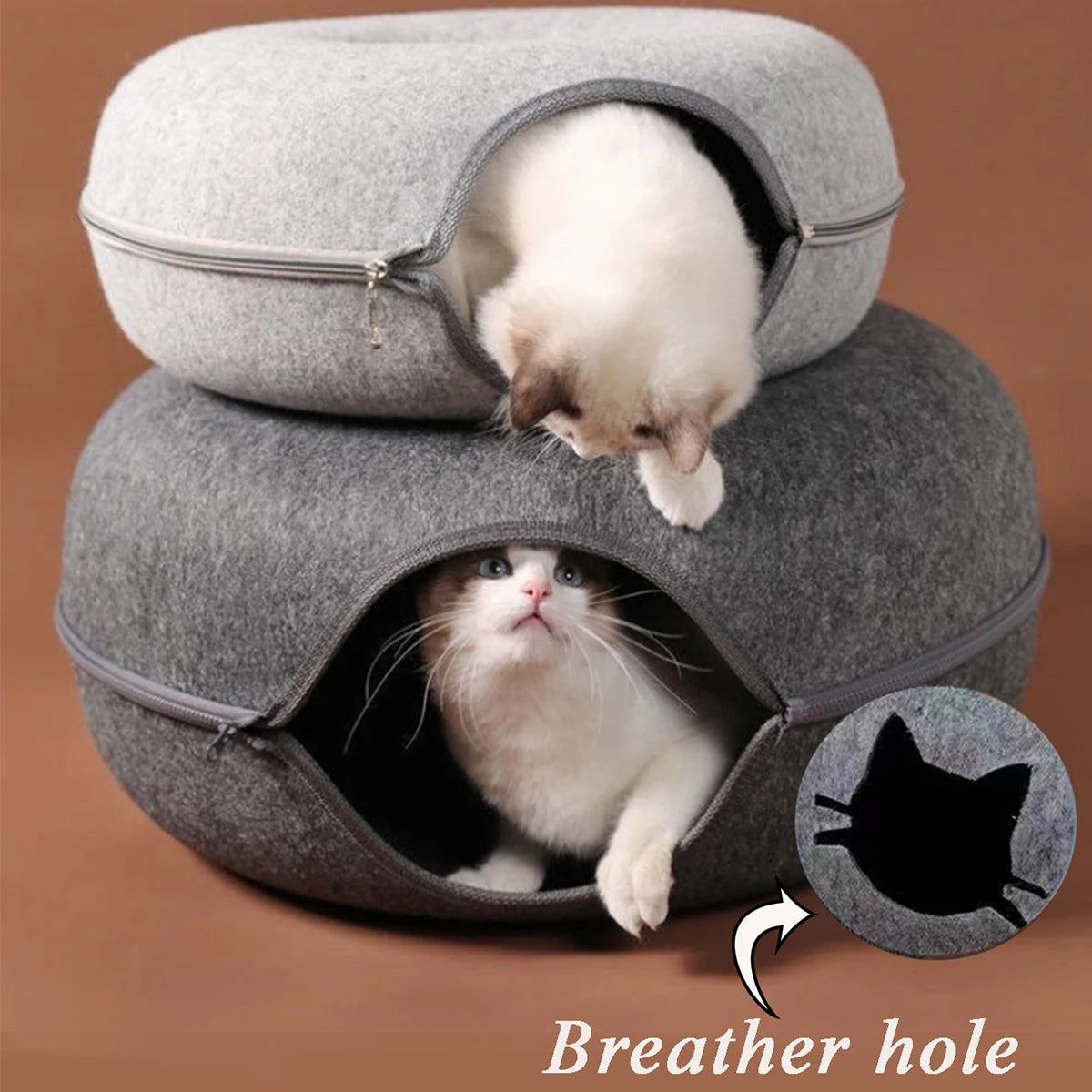 Donut Cat Tunnel Bed & Interactive Toy