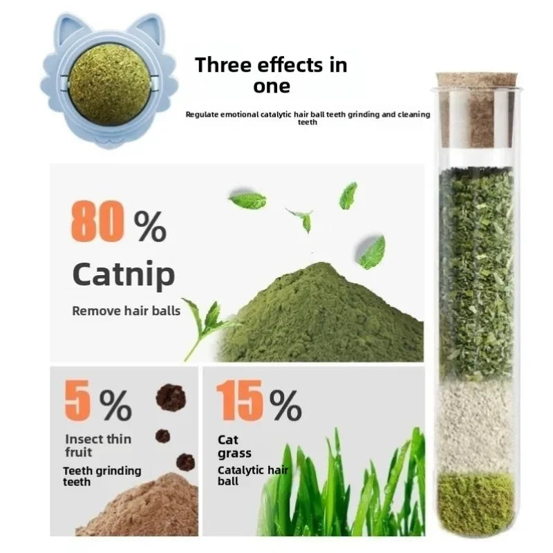 Rotatable Wall-Mounted Catnip Ball Toy