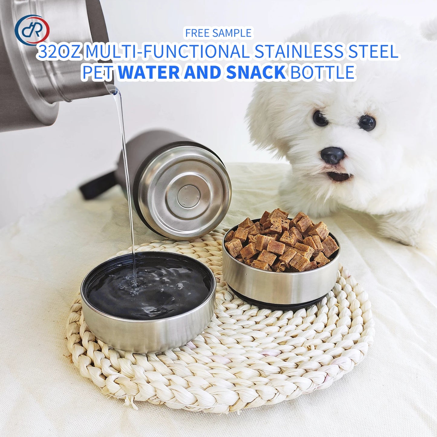 3-in-1 Stainless Steel Pet Water Bottle