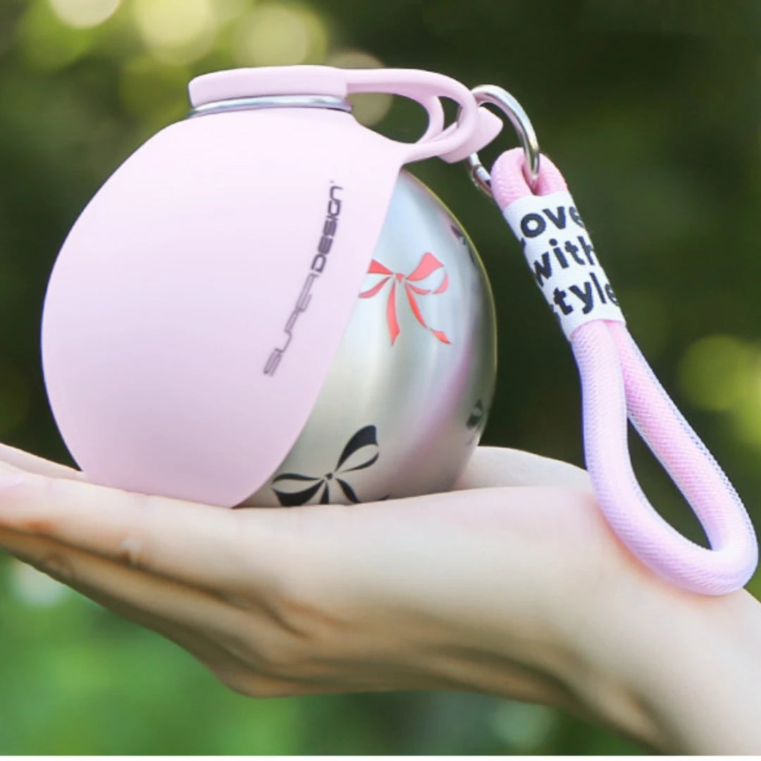 2-in-1 Portable Stainless Steel Dog Water Bottle