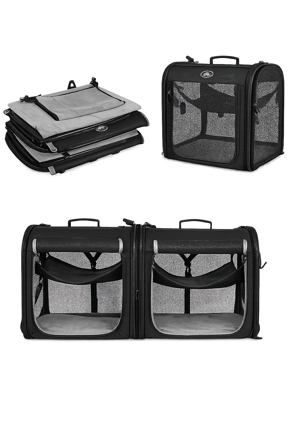 2-in-1 Foldable Double Pet Carrier