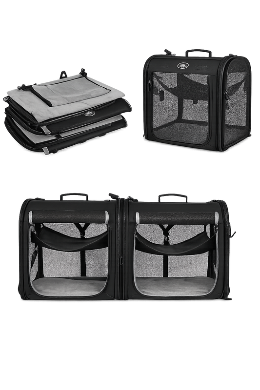 2-in-1 Foldable Double Pet Carrier