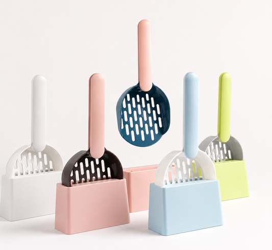 Self-Cleaning Cat Litter Scoop with Holder
