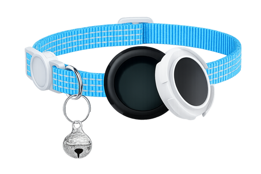GPS Cat Collar with AirTag Holder & QR ID Tag