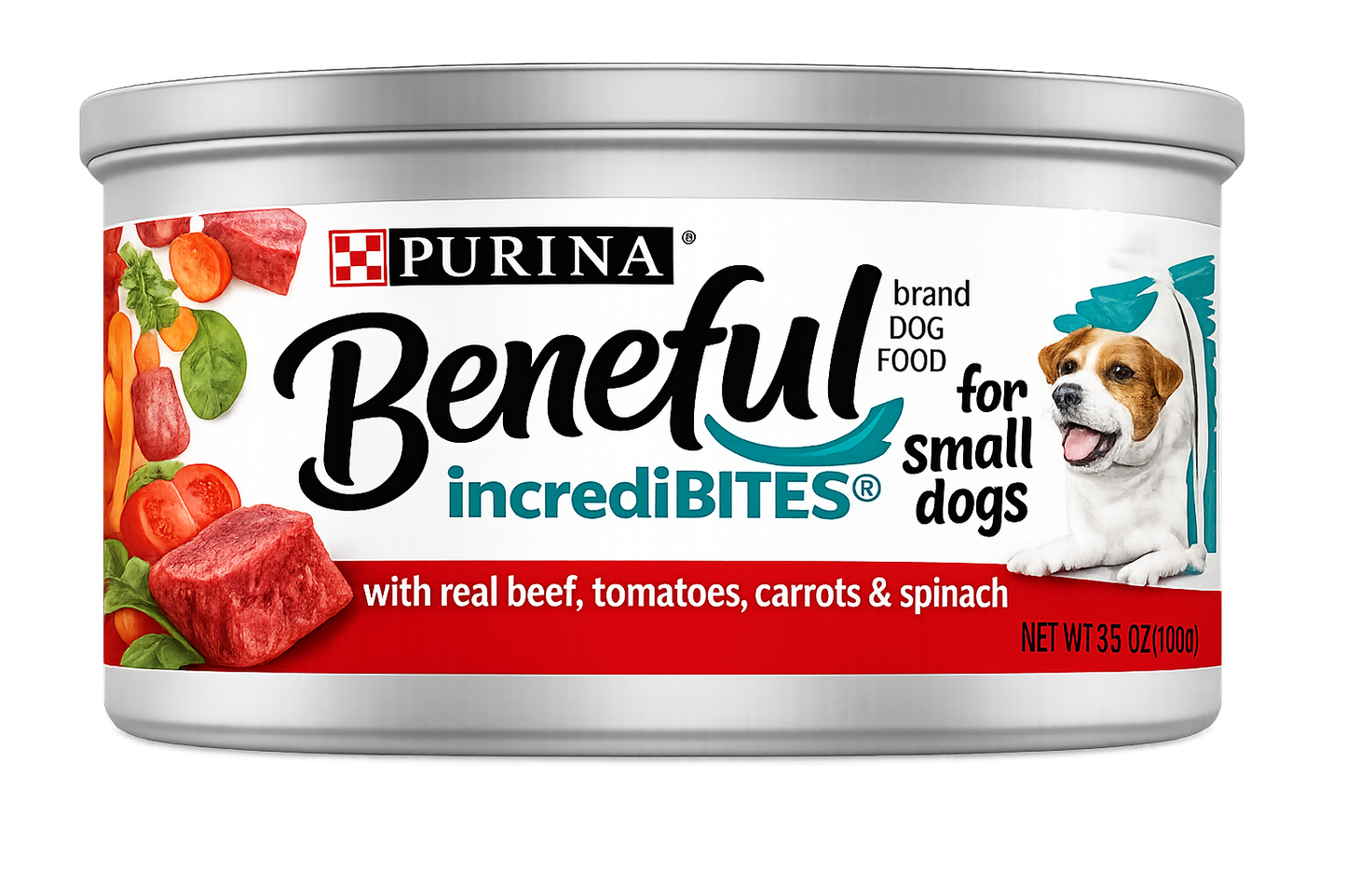 Small Breed Wet Dog Food – Real Beef Recipe (12 x 3 oz Cans)