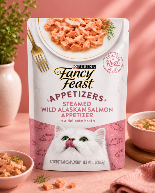 Appetizers Wet Cat Food, Steamed Alaskan Salmon, 1.1 oz Trays, 10 Pack
