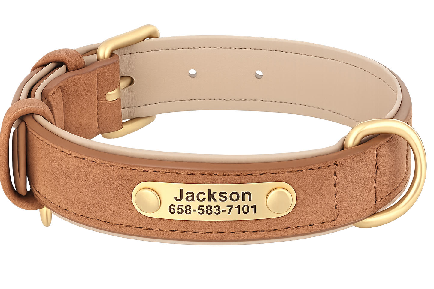 Personalized Engraved PU Leather Dog Collar
