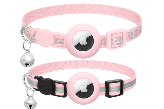Reflective AirTag Cat Collar with Bell & Safety Buckle