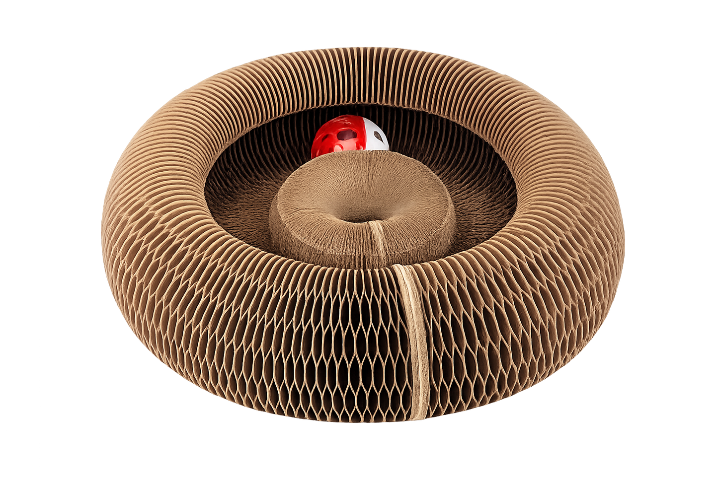 Foldable Cat Scratcher Toy with Bell & Catnip