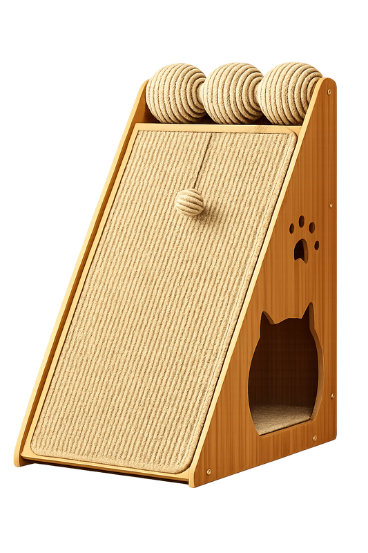 Standing Sisal Cat Scratching Post with Hanging Ball
