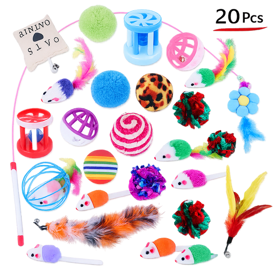 20-Piece Interactive Cat Toy Variety Set