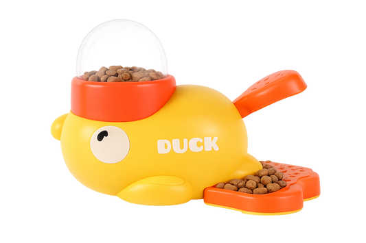 2-in-1 Duck-Shaped Slow Feeder & Treat Puzzle Bowl