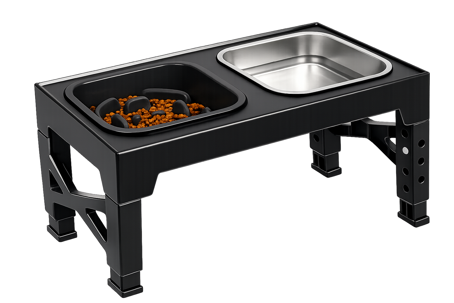 2-in-1 Elevated Slow Feeder Pet Bowls with Stand