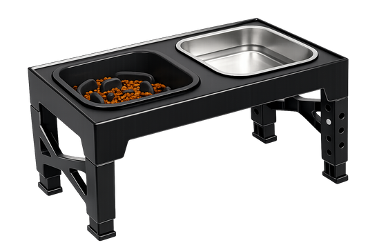 2-in-1 Elevated Slow Feeder Pet Bowls with Stand