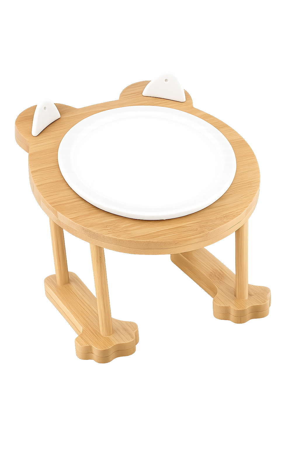Ceramic Pet Food & Water Bowl with Stand