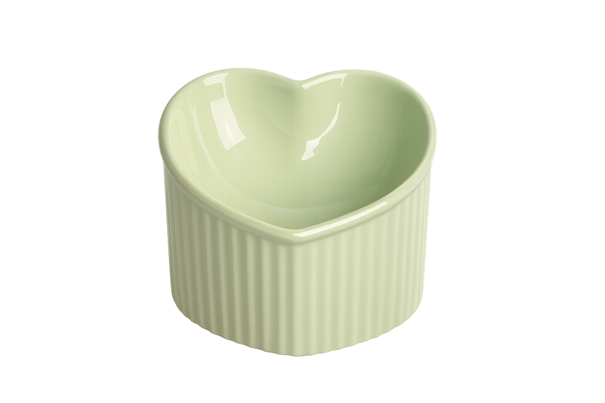 Slanted Elevated Ceramic Pet Bowl with Stand