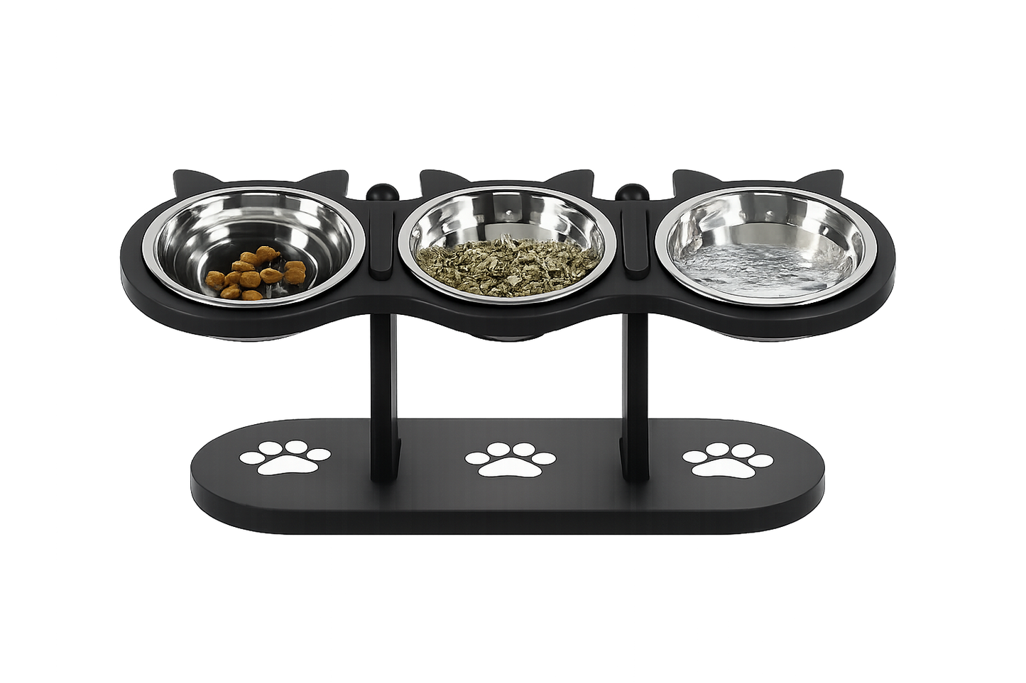 Elevated Stainless Steel Pet Bowl with Wooden stand