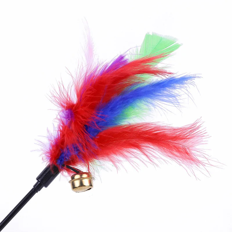 5-Piece Feather Cat Teaser Wand Toy Set