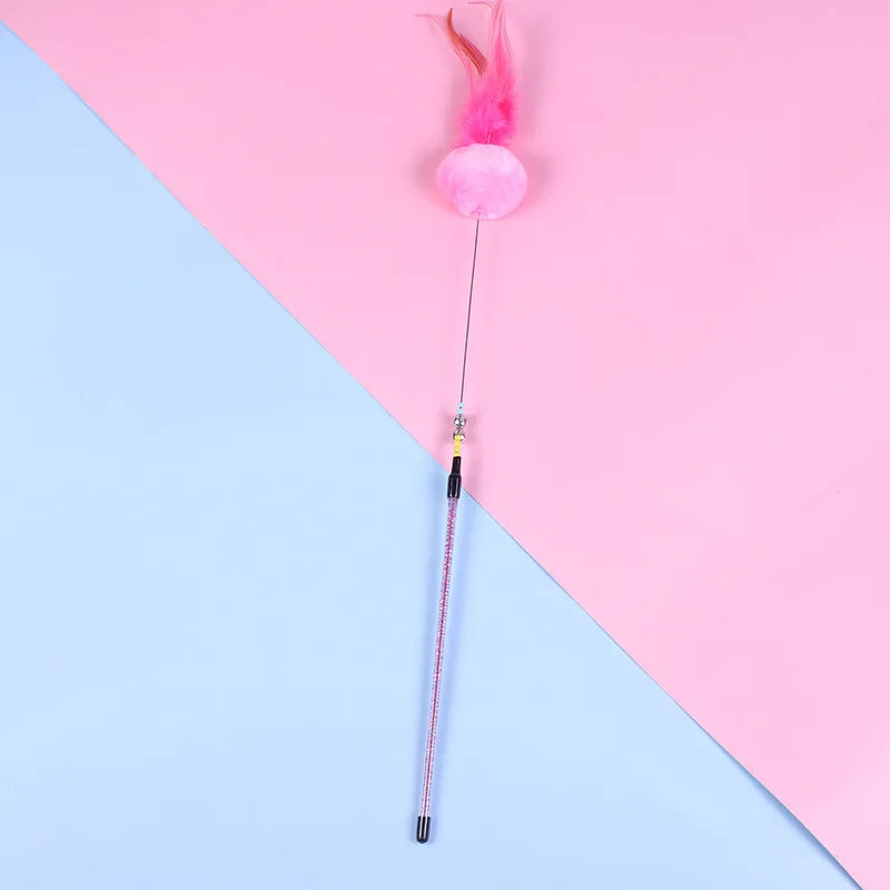 5-Piece Feather Cat Teaser Wand Toy Set