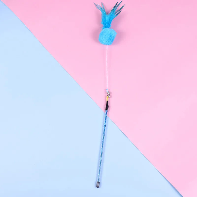 5-Piece Feather Cat Teaser Wand Toy Set