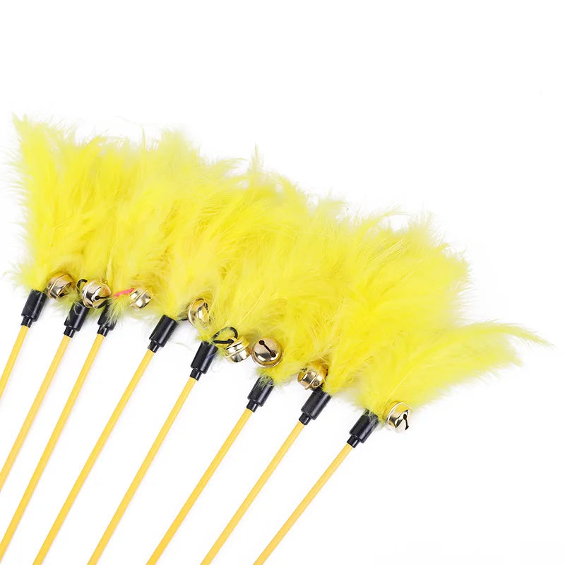 5-Piece Feather Cat Teaser Wand Toy Set