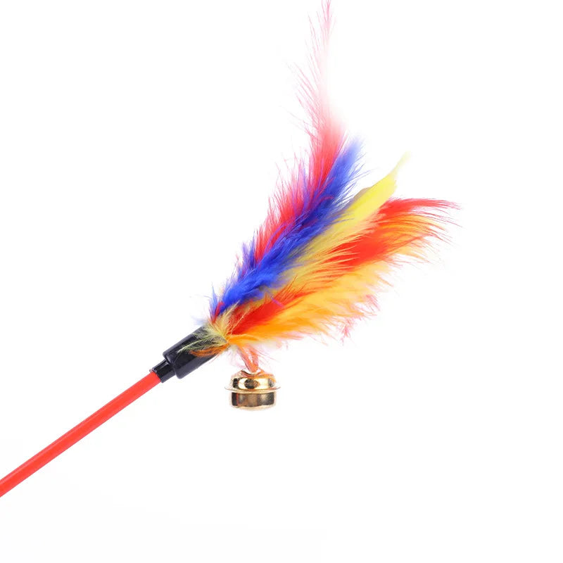 5-Piece Feather Cat Teaser Wand Toy Set