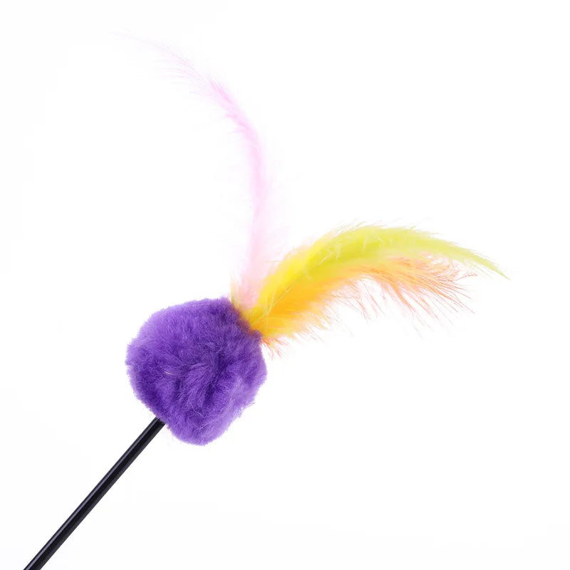 5-Piece Feather Cat Teaser Wand Toy Set