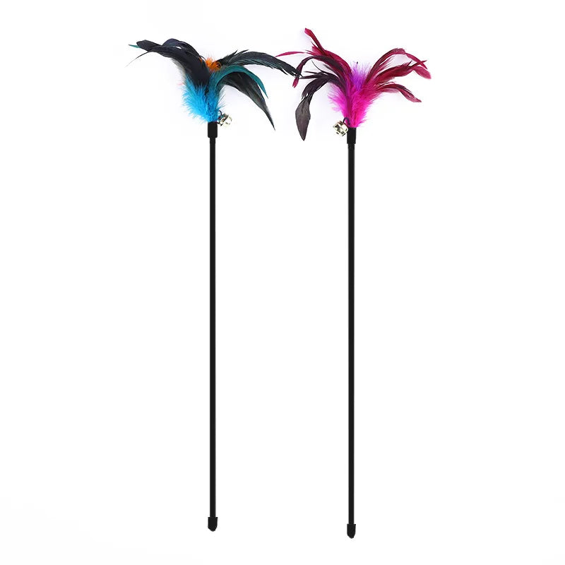 5-Piece Feather Cat Teaser Wand Toy Set