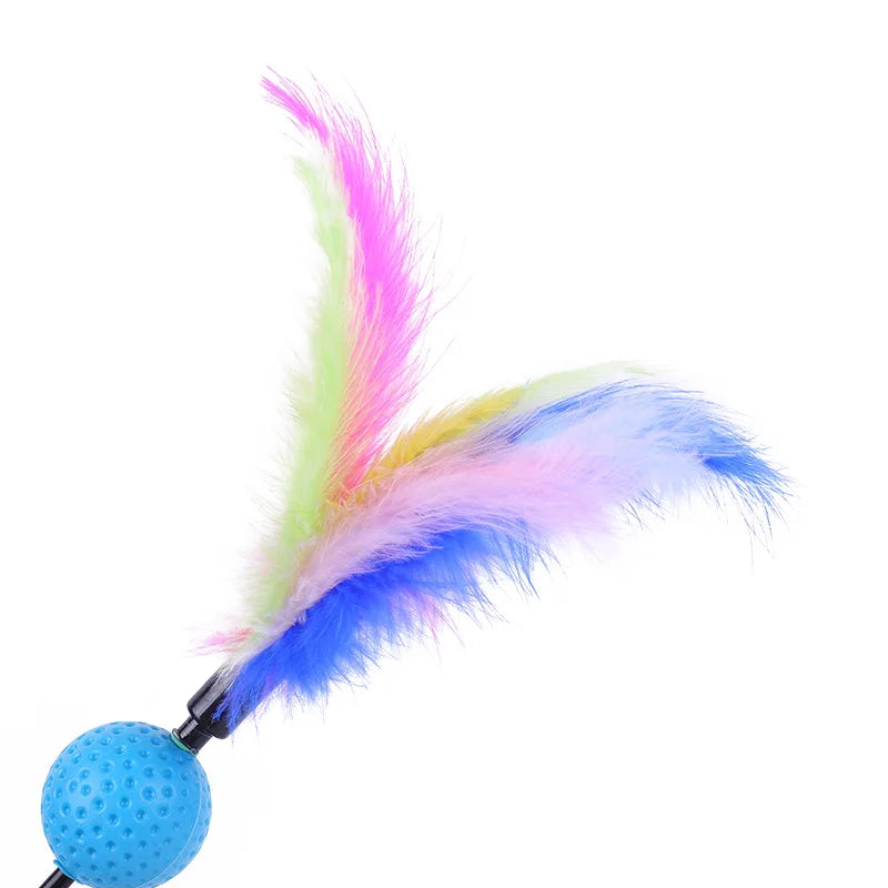 5-Piece Feather Cat Teaser Wand Toy Set
