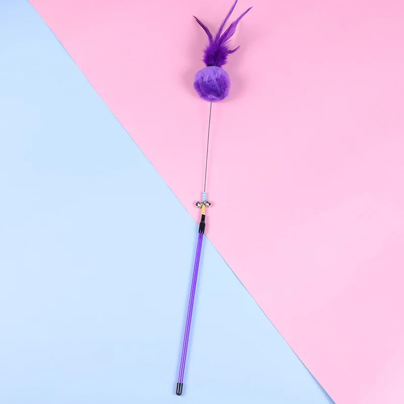5-Piece Feather Cat Teaser Wand Toy Set