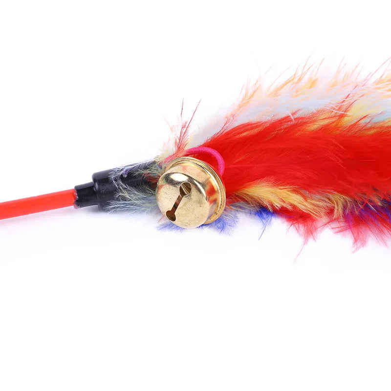 5-Piece Feather Cat Teaser Wand Toy Set