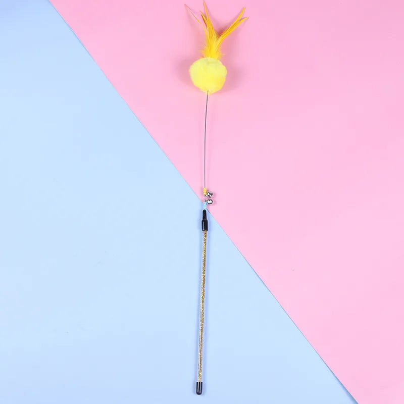 5-Piece Feather Cat Teaser Wand Toy Set