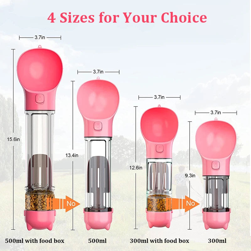 3-in-1 Pet Water Bottle & Feeder