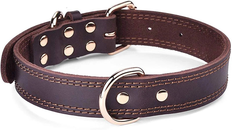 Genuine Leather Heavy-Duty Dog Collar