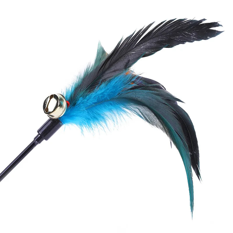 5-Piece Feather Cat Teaser Wand Toy Set