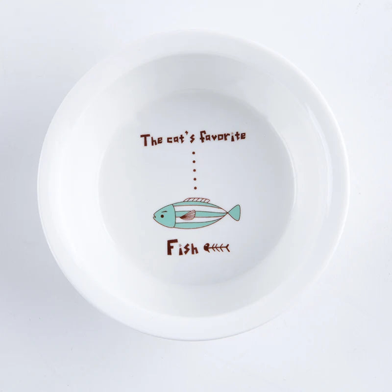 Ceramic Pet Food & Water Bowl with Stand