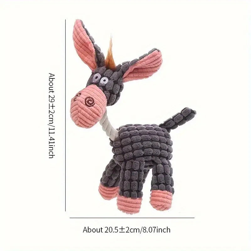 Cute Donkey Plush Squeaky Dog Toy
