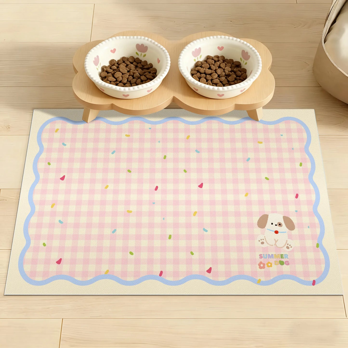 Cute Waterproof Non-Slip Pet Feeding Mat