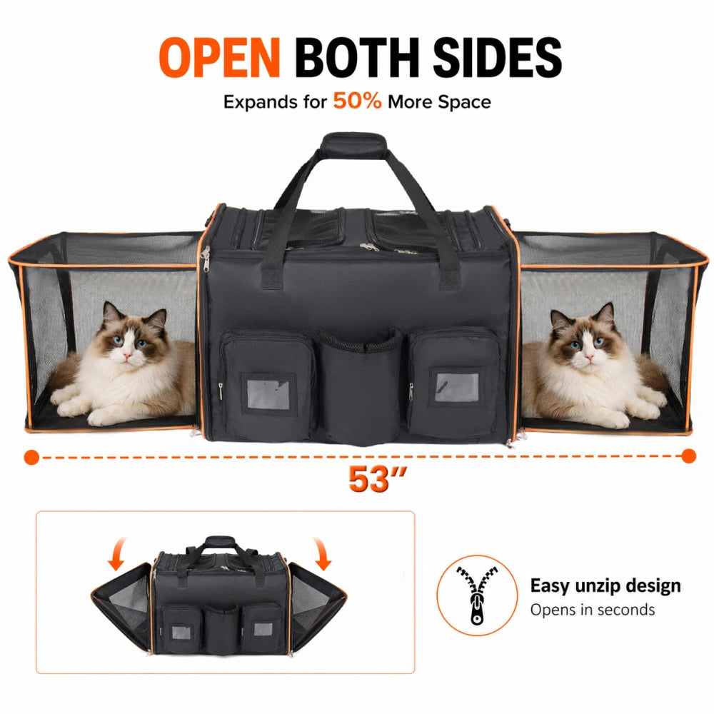 2-in-1 Rolling Double Cat Carrier